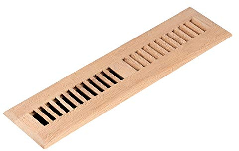 Homewell Red Oak Wood Floor Register, Ventilation Grill Drop in Vent Cover, 2x14 Inch, Unfinished