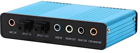 JUJIAN Soundkarte, 6-Kanal Externe Soundkarte USB 2.0 Extern 7.1 5.1 Surround Sound Optischer S/PDIF Audio-Card-Adapter