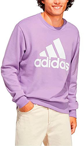 adidas Uomo Essentials French Terry Big Logo Sweatshirt, violet fusion, XXL