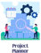 Project Planner Notebook (6x9 inches, 150 pages): Project Management Notebook to Plan and Manage Projects: Blue and Green Project Management Design