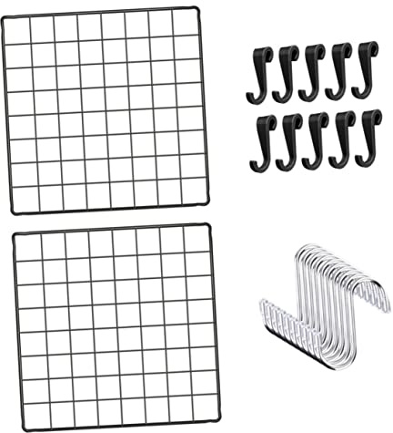 Garneck 1set Metal Grid Rack Wall Grid Wire Wall Grid Panel Grid Wall Panel Plant Wall Hanger Trellis Panel Metal Plant Stands Wire Photo Grid Wall Hanging Grid Panel Photo Wire Wall Grid