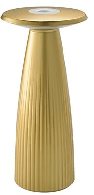 SIGOR Nuflair - Dimmbare LED Akku-Tischlampe mit integrierter Blumenvase Indoor & Outdoor, IP54 spritzwassergeschützt, Höhe 24 cm, aufladbar mit easy-connect puk, 12 h Leuchtdauer, goldfarben