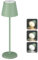 Aipsun Lampada da tavolo a LED dimmerabile, con batteria da 5500 mAh, ricaricabile, luce bianca calda (2700 K-6000 K), in alluminio, IP54, impermeabile, per ristoranti, camera da letto, bar (verde)
