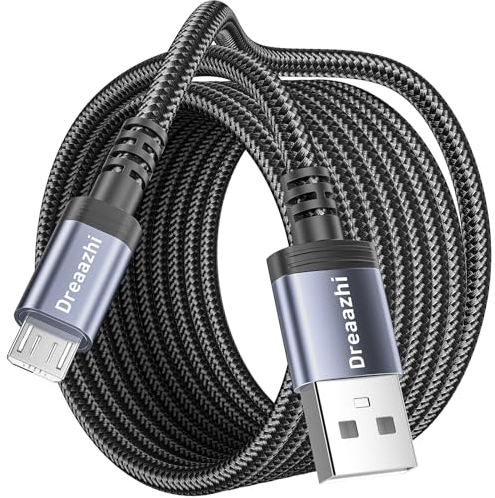 Dreaazhi Langes Micro USB Kabel 5M,Android Ladekabel, Micro Ladekabel geflochten Kompatibel mit PS4 Controller,Samsung Galaxy J7,S7,S6,Kindle Fire,Fire HD Tablet,HTC,LG,Motorola etc