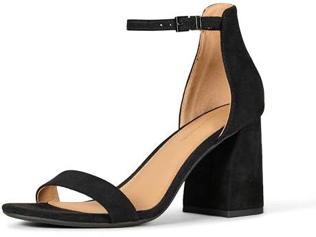 Amazon Essentials Damen NOLA mit hohem Absatz, Schwarz Optik Wildleder, 38 EU