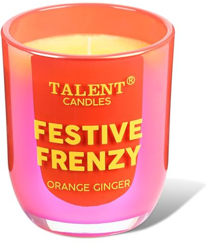 TALENT Duftkerzen – Luxus-Kollektion von natürlichen Soja-Aromatherapie-Kerzen, ideales Kerzengeschenk für Frauen und Männer, Orange Ingwer