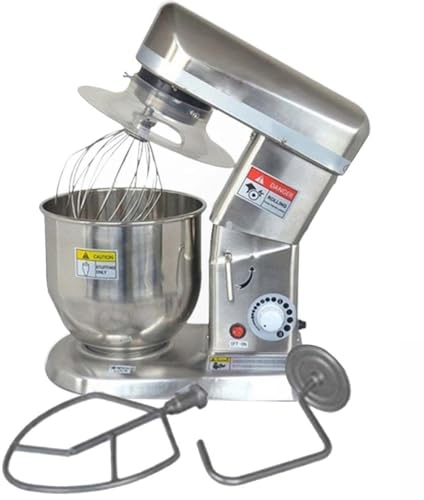 Commercial Food Mixer with Dough Hook,5L/7L/10L 300W/500W Stainless Steel Stand Mixer,Pizza Bakery Multifunction Blender,3 Speed Electric Dough Mixer for Bread Cake Hook Beater Whisk,10L