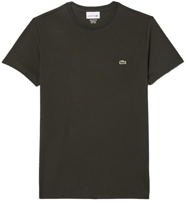 Lacoste T-shirt à col rond en coton Pima vert kaki foncé, Aubier, XL