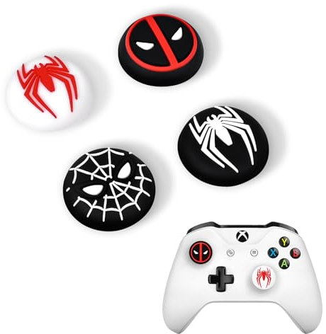DLseego Thumbstick Kappen für PS5 Controller Sticks,PS5 Stick Aufsätze für PS4 Controller Xbox 360 Xbox one,PS5 Controller Zubehör zu Reduzieren Daumen Müdigkeit,4 Stück,Schwarz+Weiß+Rot2