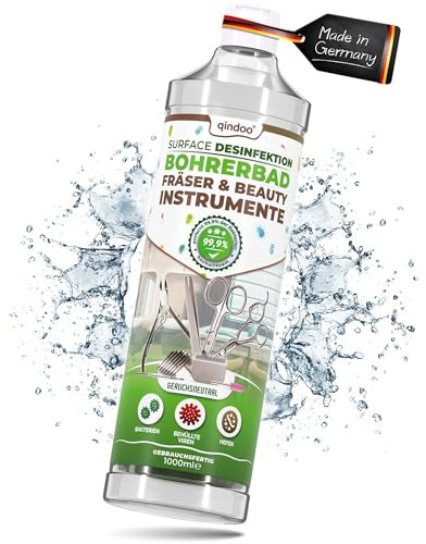 Qindoo Instrumentendesinfektion Bohrerbad Desinfektion Fräser, Fußpflege, Nagelstudio, Friseur, Barber, Dermaroller Kosmetik Instrumente, Ultraschall geeignet