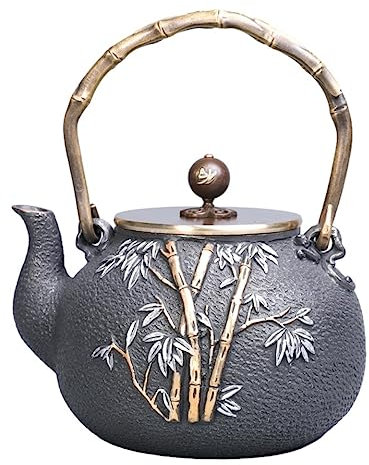 GOOPEEG Japanische Teekanne 1200ML/1,2 L Gusseisen Teekanne Tee Töpfe Eisen Teekanne Abgekochtes Wasser Tee Topf Eisen Topf Für Hause Asiatische Teekanne