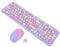 CAXUSD Ergonomic Wireless Keyboard Mouse Pink m Range Compact Easy to Use for Devices