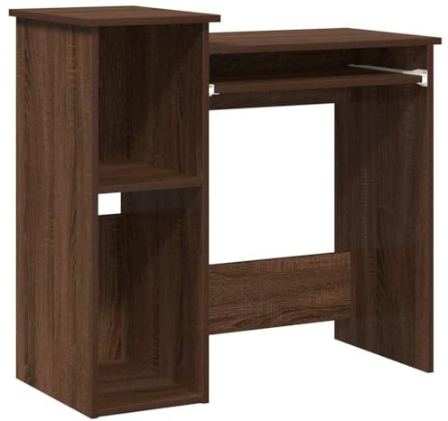 vidaXL Desk with Shelves Brown Oak 84x40x78 cm Engineered Wood