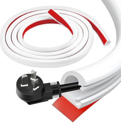 2M Mini Goulottes de Câbles 15x10mm, Cache-câble Demi-Rond, Canal de Câble, Cache Cable Mural Flexible Blanc, pour Organisation et Sécurité des Fils, Parfait pour Cacher HDMI et USB