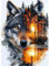 CEOVR Diamond Painting Kit complet Loup 5D Diamond Painting,Diamond Painting Adulte,30 x 40 cm peinture diamant, coucher de soleil et loup diamants, peinture diamant 5D