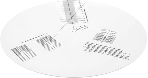 Plattenspieler Ausrichtungslineal für Schallplattenspieler, Acryl Weiß | Doppelseitiges Antirutsch Design, Verschleißfest und Leicht zu Nutzen, für Präzise Tonabnehmerkalibrierung