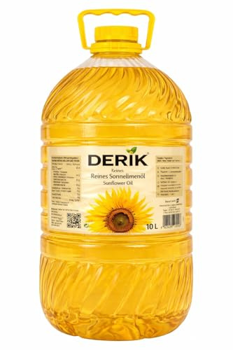 Derik Sonnenblumenöl 10L – Reines Sonnenblumenöl, Vegan, Für Kalte & Warme Küche, PET-Flasche