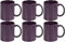 Large Ceramic Coffee Tea Mugs Set 300ml & 400ml Capacity Wide Cups with Easy Grip Handle Microwave Dishwasher Safe Perfect for Family & Gifting (Purple-300mlX6)