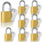 Cieex Lot de 8 cadenas clé Petits Cadenas Casier 51 x 30 x 12,8mm Étanche Cadenas de Sécurité pour Sacs de Voyage, Valise, Armoires, Casiers