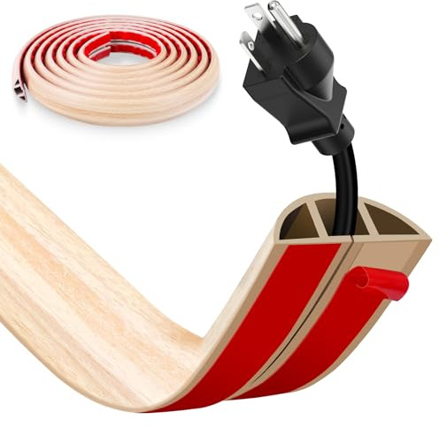 Kabelkanal Selbstklebend, 3m Flexibler Kabelschutz, Kabelabdeckung Kabelschacht Boden Kabelkanal für Netzkabel, Leicht zu Schneiden Montage für Haus Büro Schule