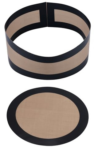 2pcs Tapis de Cuisson en Silicone pour Moule à Charnière 22,8 cm, Empêche le Gâteau Coller au Fond et Aux Côtés Doublure Plaque Antiadhésives Réutilisables pour Moule à Cheesecake (Noir)