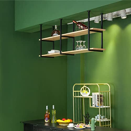 DFGHNBVC Deckenhängebar, Deckenregal, Regal Für Pflanzen, Blumen, Dekoration, Schwebende Regale, Aufbewahrungsregal Für Küchenbars, Innenbalkone, 120 X 30 X 80 cm