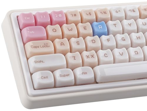 TYRIXKI Ceramic Jade Ragdoll Cat Keycaps, 148 Keys Pink Jelly Cute Keycaps | Translucent Mao Profile Creamy Cute Custom Keycap for Cherry Gateron MX Swithes Mechanical Keyboards