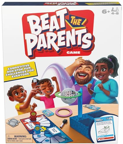 Spin Master Games, Beat the Parents, 2025 Edition with New Challenges & Cards, Friendly Competition Family Game, Fun Activity for Kids, Adults & Family Game Night, 4-8 Players, for Ages 6 & Up