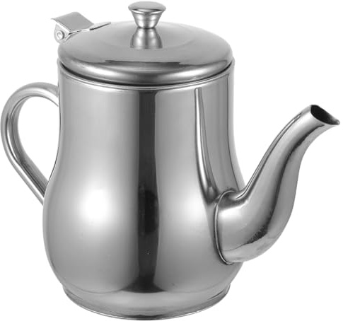 Mipcase Aceitera Aceite Usado Acero Inoxidable con Filtro de Malla Fina, Grasera Cocina Recipiente para Guardar y Reciclar Aceite de Freír, Dispensador Antigoteo de Gran Capacidad (19cm), Plata