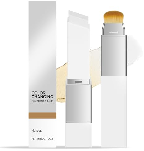 ALIIP Color Changing Foundation Stick, 2 in1 Feuchtigkeitsspendende Leichte Abdeckcreme mit Bürste, Korean Foundation Makeup Leichte Abdeckcreme for Alle Hauttypen, Natur