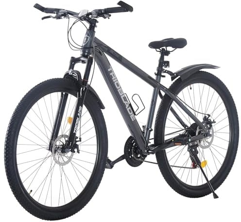LSLIFE 24/26/27.5/29 Zoll Mountainbike 21 Geschwindigkeiten Fahrrad Leichtgewicht Aluminium Rahmen Fahrrad für Erwachsene Männer Frauen, Verriegelung Federgabel, Doppelscheibenbremse
