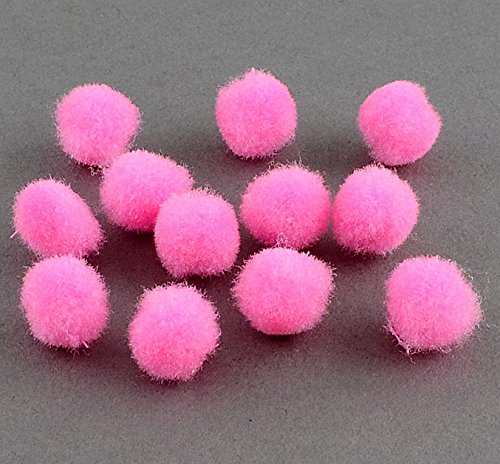 Pompons Pompon 10mm 50stk Bommel Nähen Tilda Basteln Borte Rot Rund für Schmuck Baumwolle (Pink)
