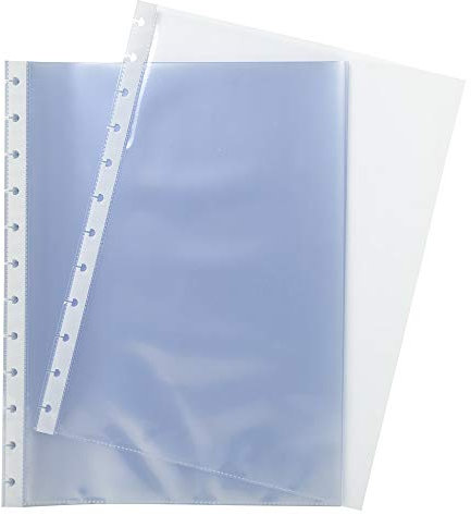 Exacompta - Réf. 86134E - Recharge de 10 pochettes cristal translucide haute qualité pour protège-documents amovible à anneaux Exactive - pour format A4