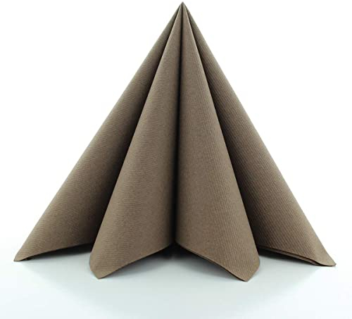 Sovie HORECA Serviette in BRAUN aus Linclass Airlaid, stoffähnliche Einwegservietten ideal für Hochzeit & Partys, 40 x 40 cm, 50 stück