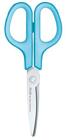 PLUS Japan, Fitcut Curve Edelstahlschere für Linkshänder in Blau, 17,5cm Lang