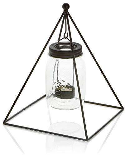 Marca Premier Decorations - Portacandela a forma di piramide in metallo da appendere