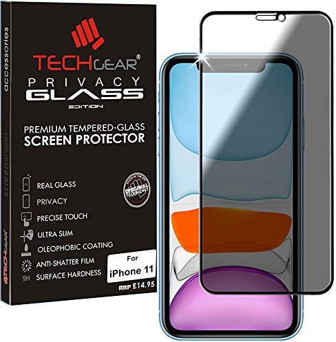 TECHGEAR Anti Spy Screen Protector for iPhone 11 Pro - PRIVACY 3D GLASS Edition Genuine Tempered Glass Full Screen Protector Guard Cover Compatible with Apple iPhone 11 Pro 5.8