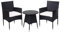 Mendler Poly-Rattan Balkonset HWC-G27, Sitzgarnitur Gartengarnitur, 2xSessel+Tisch - anthrazit, Kissen Creme