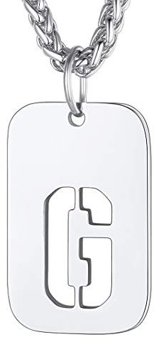 Richsteel Edelstahl Buchstabe g anhänger Partnerkette mit Initiale Namen Buchstabe für Alltag Party