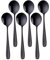 BISDARUN Round Soup Spoons Set of 6 Black Dinner Spoons 18/10 Stainless Steel Table Spoons 17.5 cm Length, 4.5 cm Width