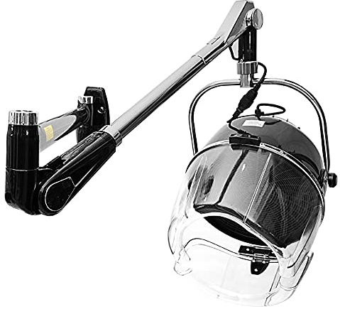 Sanqiao Wall Mounted Hair Dryer Hood, Professional Salon Spa Hair Hood Hairdresser Styling with Timer and Temperature Adjustment, Black