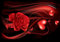 Fototapete Blumen Herz Rosen Rosa rot schwarz Abstrakt Wohnzimmer Schlafzimmer Wandtapete Vlies Tapete UV-Beständig Hohe Auflösung Montagefertig (14003, V8 (368x254 cm) 4 Bahnen)