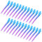 Bantoye Lot de 24 pinces crocodiles en métal antirouille avec trous pour coiffure, coloration des cheveux, dégradé de bleu 8,5 cm