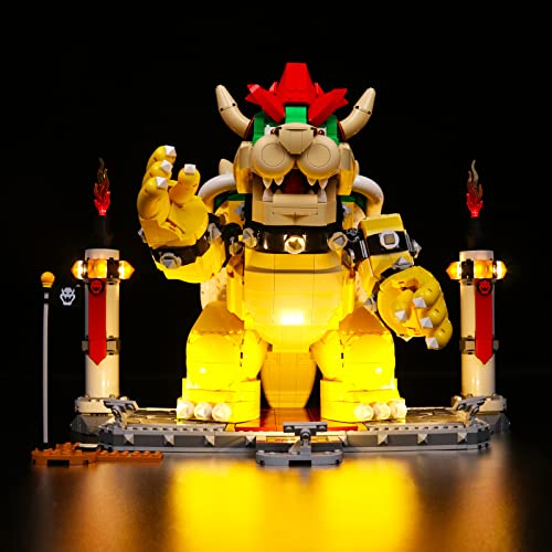LocoLee Licht Kompatibel mit Lego Mighty Bowser, Beleuchtungs 71411 Super Mario The - Nur Lichter, Kein Modell (Standard Version)