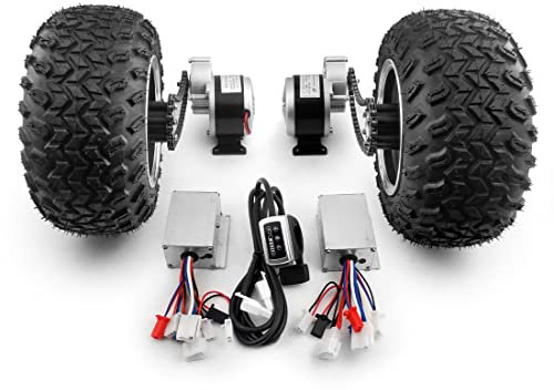 L-faster Kit de Conversion de Roue à air à Double Moteur 250 W 10 x 6.00-6 Facile à Transporter 200 kg pour vélo, brouette, Chariot de Plage (24V250W Max 8 km/h)