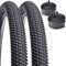 YunSCM 2er-Pack Faltbarer 16 Zoll Reifen 16x2.35 Mantel 58-305 Plus 2er-Pack 16 Zoll Schlauch AV32mm Valve kompatibel 57/62-305 Fahrrad 16x2.25 16x2.35 16x2.40 Fahrradreifen und Schlauch