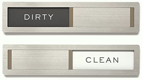 Kubik Letters Premium Geschirrspüler-Magnet Clean Dirty – Edelstahl Güteklasse 304 Geschirrspülermagnet – Küchen-Organizer und Aufbewahrung – Clean Dirty Magnet für Spülmaschine – Küchendekoration