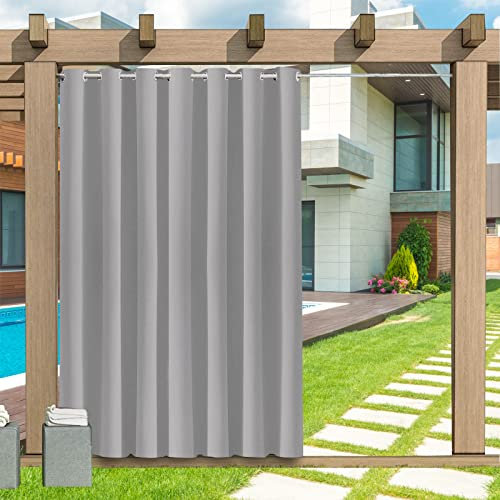 Outdoor Vorhang Wetterfest, 1 Stück Outdoor Vorhang Wasserdicht Wetterfest Blickdicht mit Ösen, 24 Farben Sichtschutz Sonnenschutz Outdoor Gardine für Veranda, Pergola, Laube, B213xH259CM
