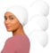 AL Barakeh Women’s Undercap Hijab 3-Piece Set – Soft Inner Scarf in Solid Color – Comfortable Turban Style for Muslim Women,12 Colors (White)