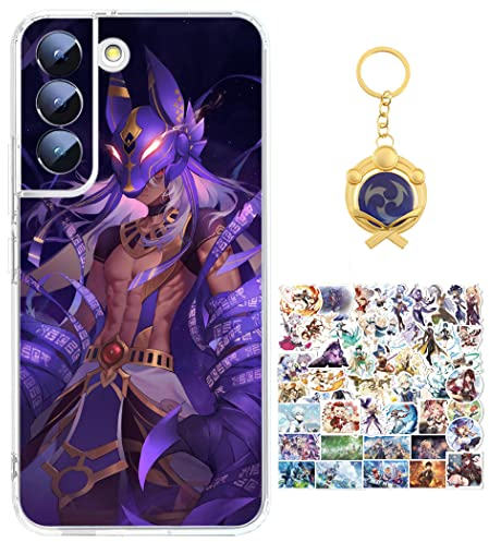 Staremeplz Genshin Impact Hülle für Samsung Galaxy A54 5G Anime Spiel Cyno Handyhülle [Mit Schlüsselbund und 50pcs Aufkleber] Cartoons Transparent Silikon Case Hülle für Samsung Galaxy A54 5G